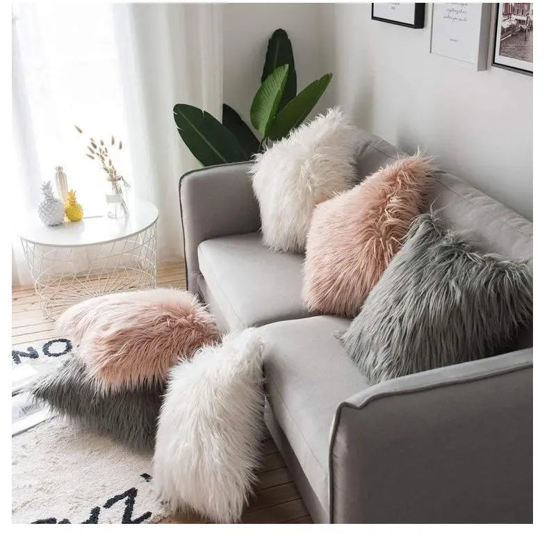 Faux Fur Throw Pillow Covers | Set of 2