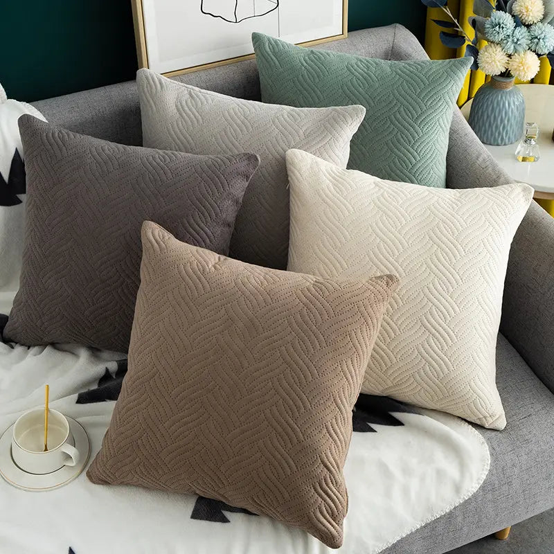 Geometric Quilted Throw Pillow Covers