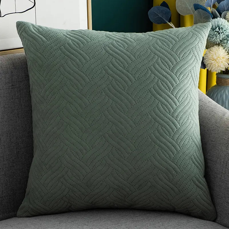 Geometric Quilted Throw Pillow Covers