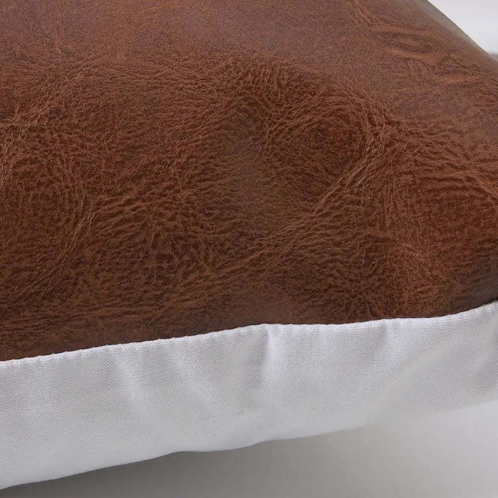 Faux Leather Throw Pillow Case | Diamond Pattern | Set of 2