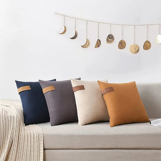 Premium Throw Pillow Covers | Leather Strap