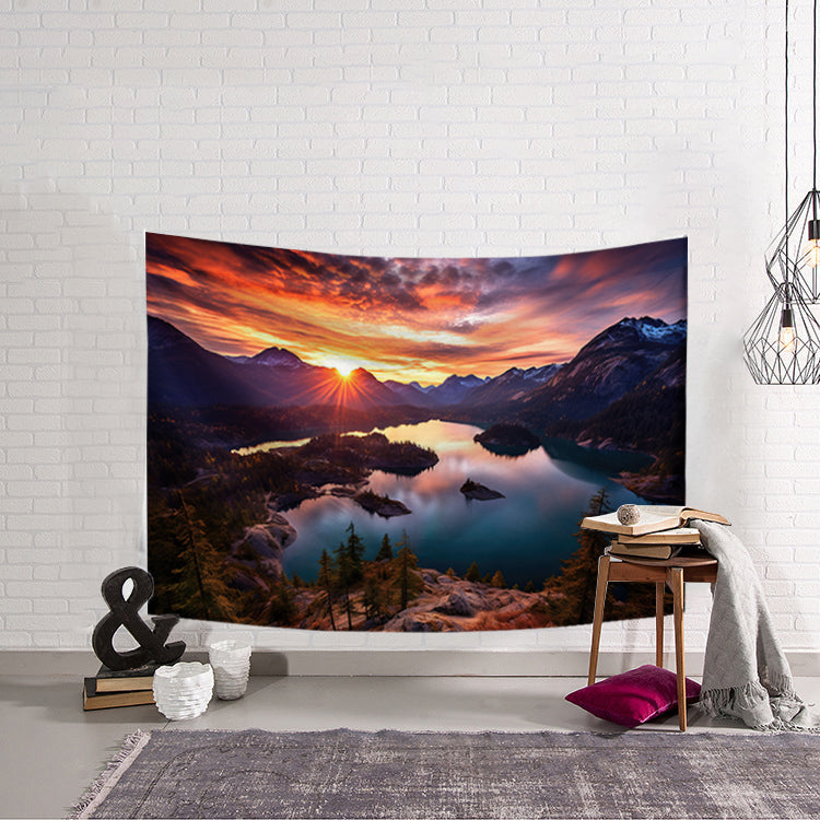 Sunset Over The Mountains | Tapestry | Wall Art (Decor)