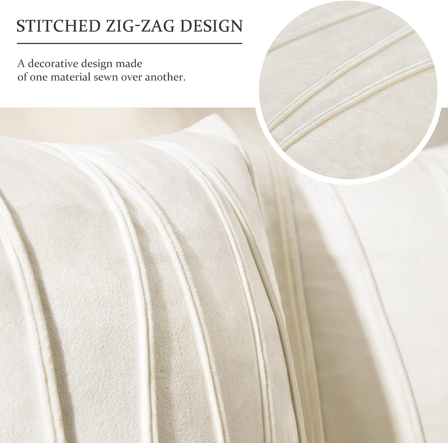 Luxurious Velvet Throw Pillow Cover | Zig-Zag Design