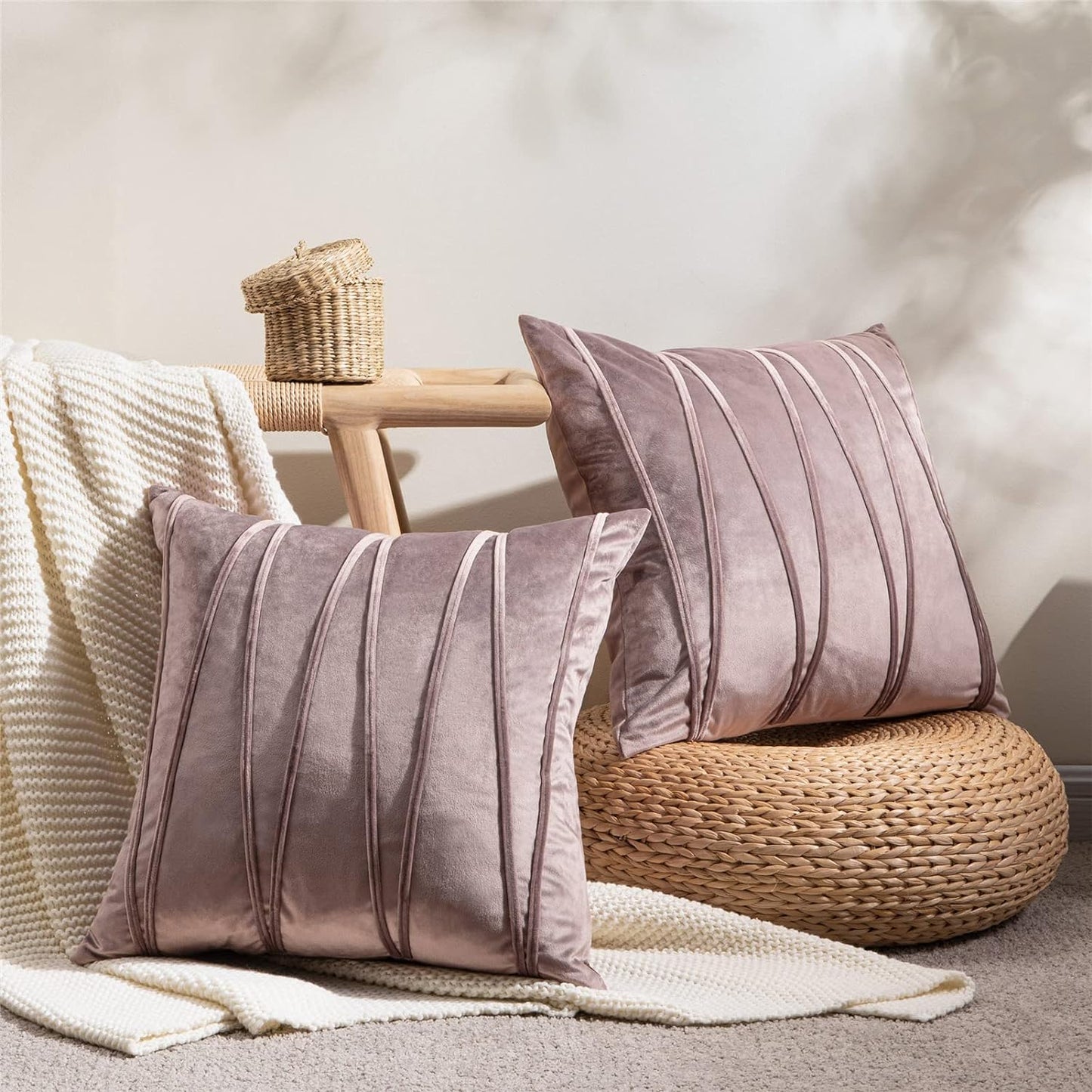 Luxurious Velvet Throw Pillow Cover | Zig-Zag Design